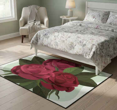Flower vinyl rug rose arrangement - TenStickers
