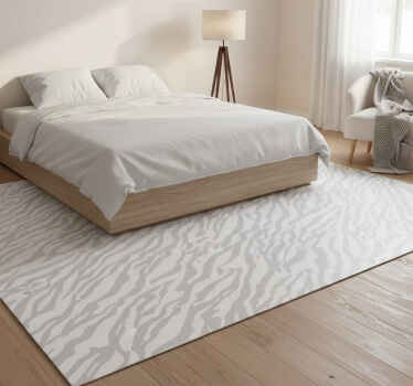 Animal print vinyl rug light gray zebra pattern - TenStickers