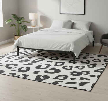 Animal print vinyl rug black leopard - TenStickers