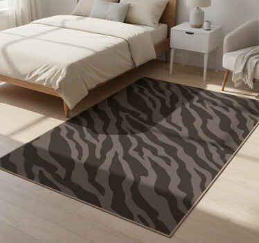 Animal print vinyl rug in dark zebra pattern - TenStickers