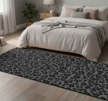Animal print vinyl rug in dark gray and black leopard - TenStickers