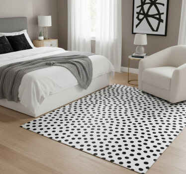 Animal print vinyl rug dalmatian black and white - TenStickers