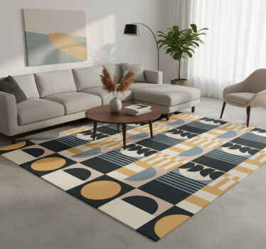 Living room vinyl rug with abstract modern design - TenStickers