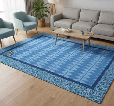 Living room vinyl rug with blue bird design - TenStickers