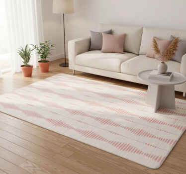 Pastel pink rabaul ikat geometric vinyl rug - TenStickers