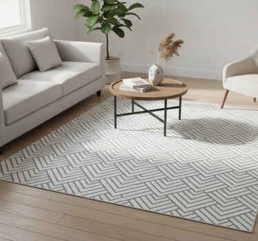 Geometric vinyl rug in white triangle pattern - TenStickers