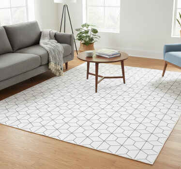 Geometric vinyl rug with geometrical cubes pattern - TenStickers