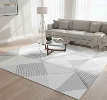 Geometric vinyl rug 3d white squares - TenStickers