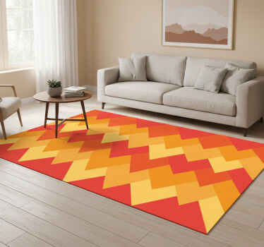 Geometric vinyl rug abstract mountain design - TenStickers