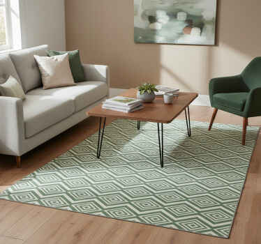 Green rhombuses geometric vinyl rug - TenStickers
