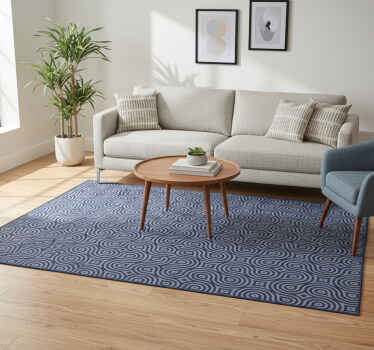 Geometric vinyl rug in blue geometric shapes - TenStickers