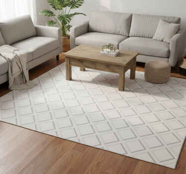 Geometric vinyl rug with 3d diamond hamptons pattern - TenStickers