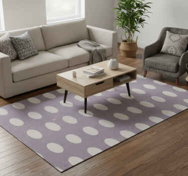 Geometric vinyl rug in gray and purple circles - TenStickers