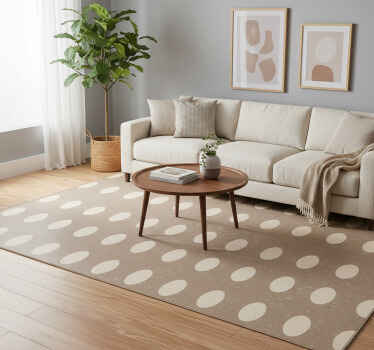 Geometric vinyl rug in brown circle pattern - TenStickers