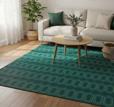 Geometric vinyl rug in green circle pattern - TenStickers