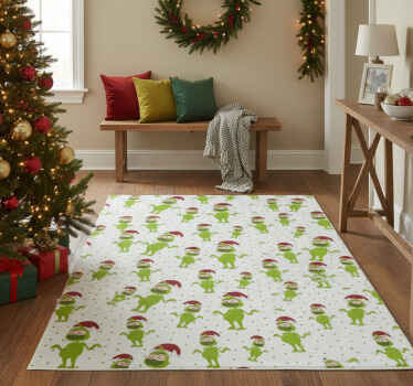 Christmas vinyl rug merry christmas with face mask - TenStickers