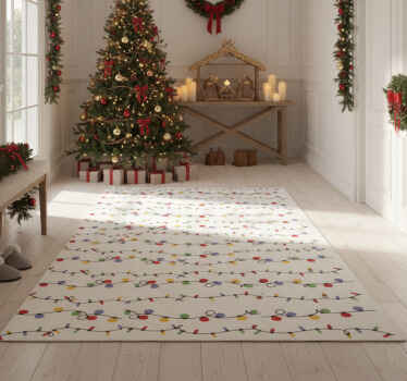 Christmas vinyl rug with colorful christmas lights - TenStickers