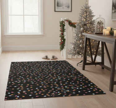 Christmas vinyl rug happy lights holiday decor - TenStickers
