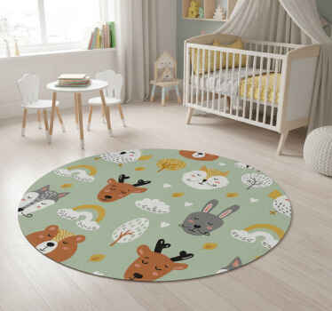 Bedroom vinyl rug kids wallpaper nordic mountains - TenStickers