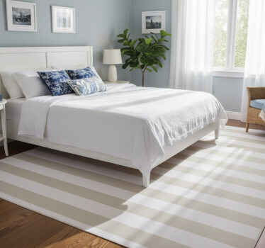 Bedroom vinyl rug with vertical stripes hamptons pattern - TenStickers
