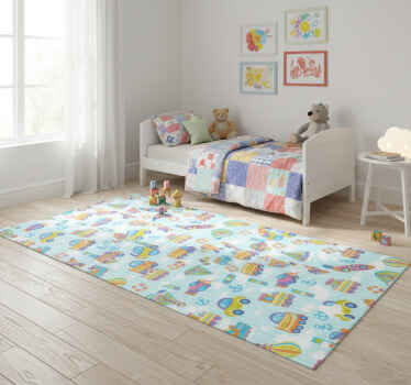 Cute car design bedroom vinyl rug - TenStickers