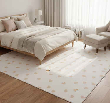 Tiny hearts bedroom vinyl rug - TenStickers