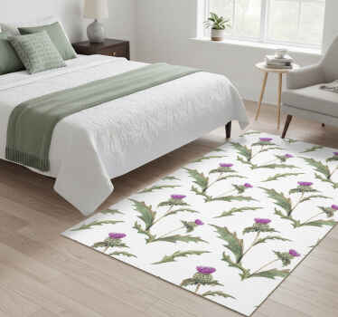 Bedroom vinyl rug scottish thistles design - TenStickers