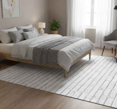 Bedroom vinyl rug with white brick texture - TenStickers