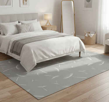 Grey floral light bedroom vinyl rug - TenStickers