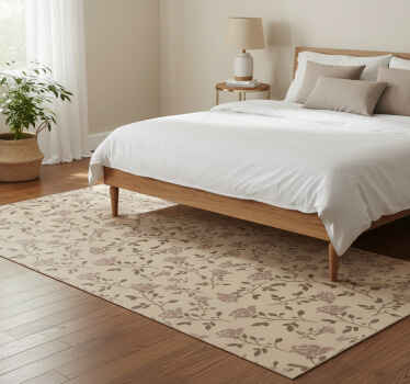 Bedroom vinyl rug in brown vintage rose pattern - TenStickers