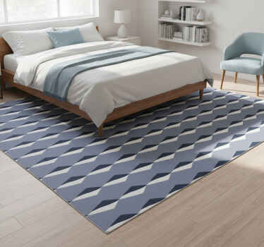 Bedroom vinyl rug with 3d diamond pattern - TenStickers