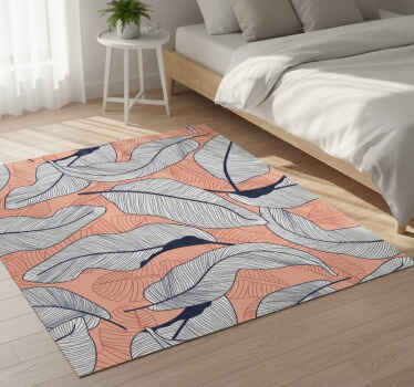 Tropical leaves bedroom vinyl rug - TenStickers