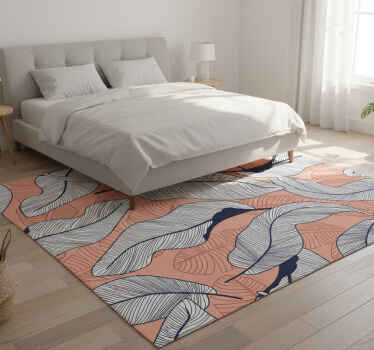 Tropical leaves bedroom vinyl rug - TenStickers