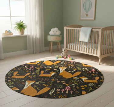 Bedroom vinyl rug cute fox wallpaper for kids - TenStickers