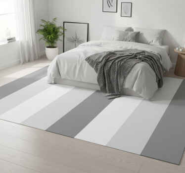 Bedroom vinyl rug classic grey vertical striped design - TenStickers