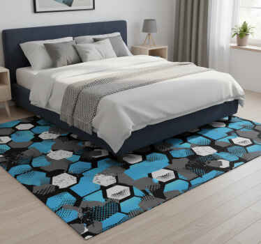 Bedroom vinyl rug abstract gradient football design - TenStickers
