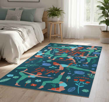 Bedroom vinyl rug for a woman doing yoga - TenStickers