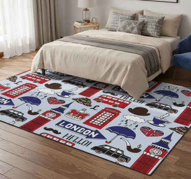 Bedroom vinyl rug best of british london - TenStickers