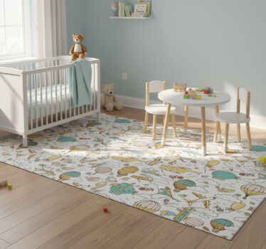 Bedroom vinyl rug featuring a variety of vehicles - TenStickers