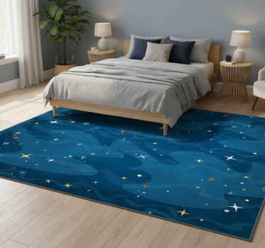 Starry camouflage bedroom vinyl rug - TenStickers