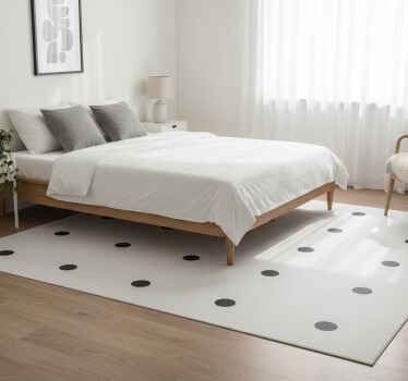 Bedroom vinyl rug with nordic style black dots - TenStickers