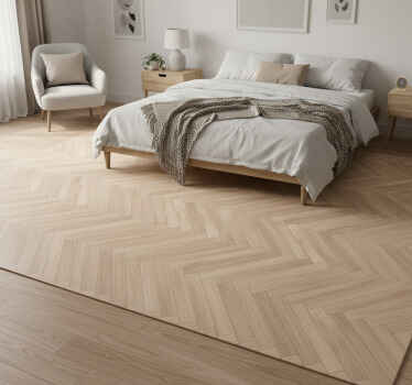 Bedroom vinyl rug in light wood finish - TenStickers