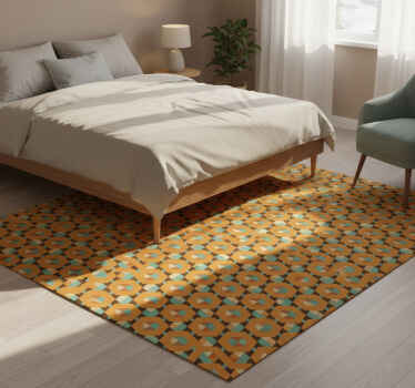Bedroom vinyl rug with geometric serene shapes - TenStickers