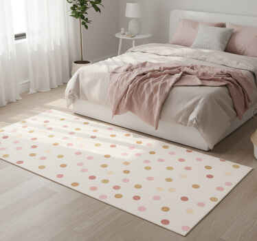 Bedroom vinyl rug with light pink dot pattern - TenStickers