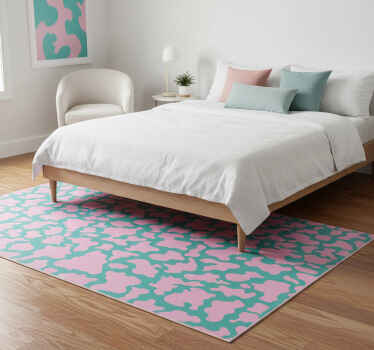 Colourful cow print bedroom vinyl rug - TenStickers