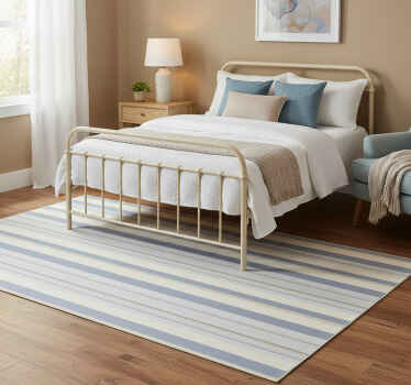 Tapete vinílico quarto listras azuis e bege dos anos 80 - TenStickers