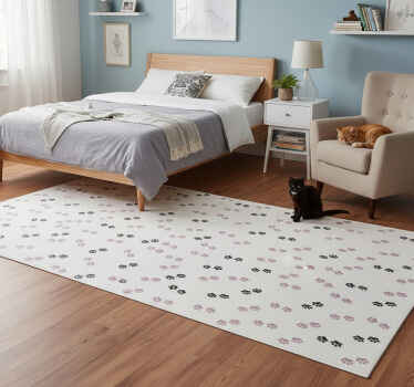 Tapete vinílico quarto marcas de patas de gato - TenStickers