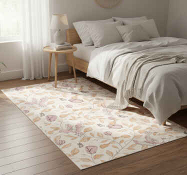 Tapete vinílico quarto padrão tulipas bege - TenStickers