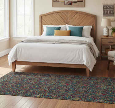 Tapete vinílico quarto padrão indígena vermelho - TenStickers