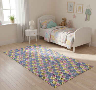 Tapete vinílico quarto com rostinhos sorridentes coloridos - TenStickers